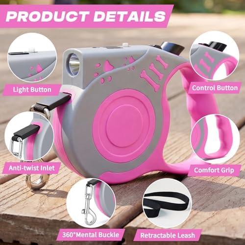 Retractable Dog Leash with USB Rechargeable Flashlight - Image 6