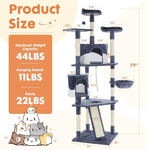 DUMOS Tall 79in Cat Tree Tower - Image 2