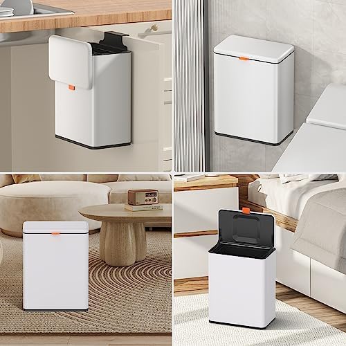Mbillion 2.1 Gal White Hanging Stainless Steel Compost Bin - Image 6