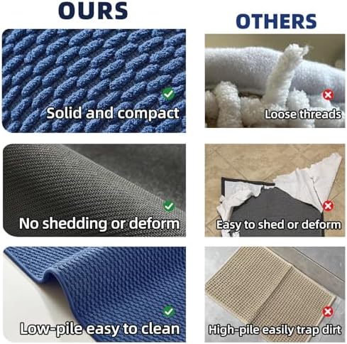 TYUU Bathroom Rugs Non Slip Washable, Super Absorbent Thin Bath Mat Small Quick - Image 6