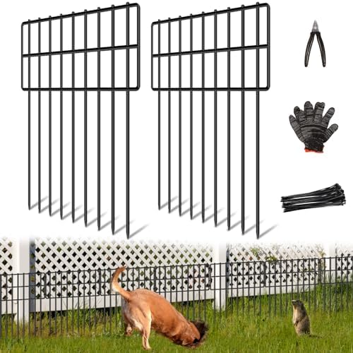 25 Panels Garden Fencing Animal Barrier, 17in X 27ft Dog Dig Fence Barrier by NANYEZH