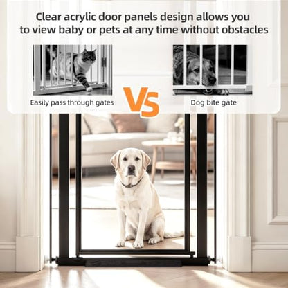 56" Extra Tall Clear Cat Gate, 29.5‑33.5" Wide Pet Gate - Image 4