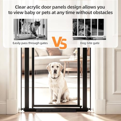 56" Extra Tall Clear Cat Gate, 37.4‑41.3" Wide Pet Gate - Image 4