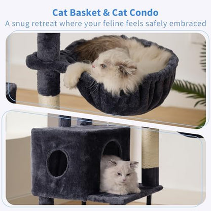 Heybly Cat Tree with Toy, 49 inch Cat Tower - Image 3