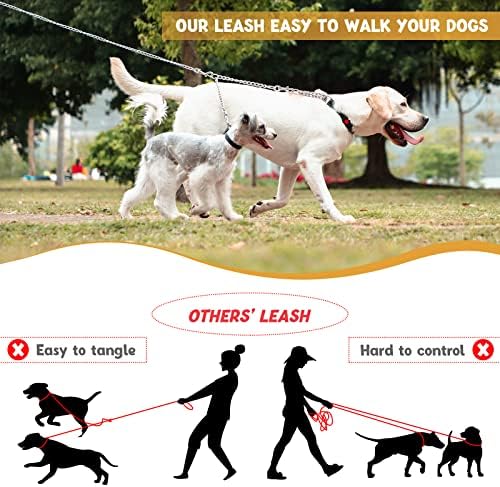 PETTOM Heavy Duty 2 Way Dog Lead Metal Chain Double Pet Clip Leash Coupler 360° - Image 4