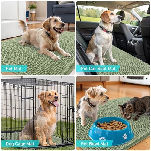 OLANLY Dog Door Mat for Muddy Paws 70x46, Super Absorbent Chenille Mud Mat - Image 7