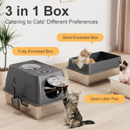 2PACK Stainless Steel Litter Box - Image 3