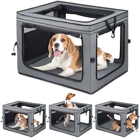 Portable Dog Crate Soft Dog Crate 22", Comfy，Collapsible Crate by Unknown