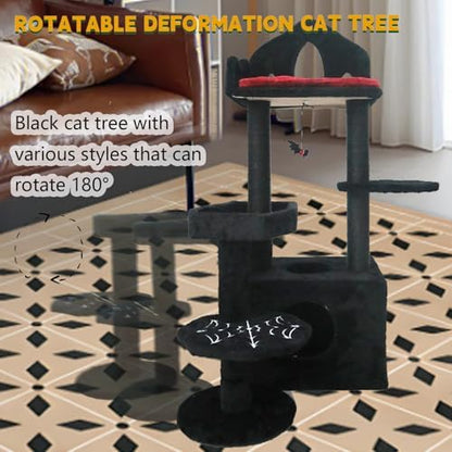 Gothic Cat Tree with Coffin Bed, Cat Tower with Scratching Post, Goth Cat Tower - Image 5
