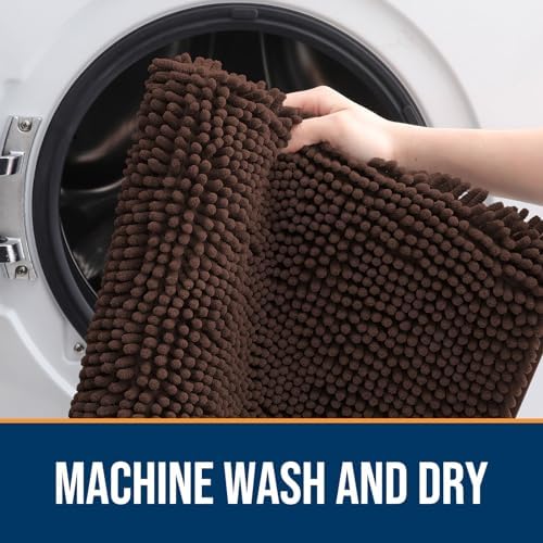 OLANLY Dog Door Mat for Muddy Paws 48x30, Super Absorbent Chenille Mud Mat - Image 5