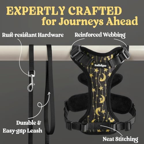 rabbitgoo Cat Harness and Leash Set, Escape Proof Vest, Lunar Prowl - Image 7