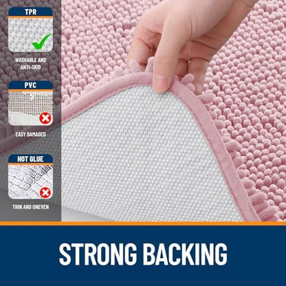OLANLY Bathroom Runner Rugs 47x20, Extra Soft Absorbent Chenille Bath Rugs - Image 6
