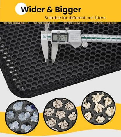 Cat Litter Trapping Mat, Hexagon Grids & Anti-Leak Base, Machine Washable - Image 6