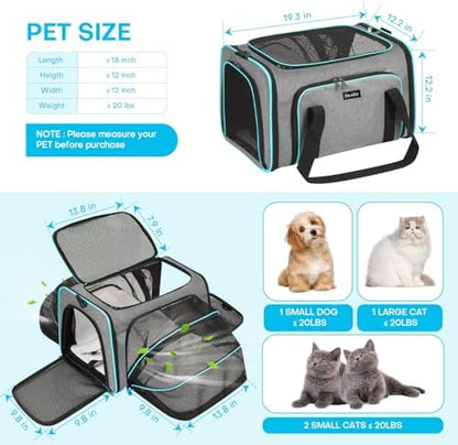 Pet Carrier, Large Soft Sided Expandable Travel Carrier - Image 7