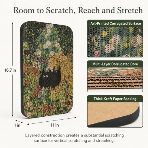 2 Pack Cat Wall Scratcher, Art Cat Scratching Board - Image 2