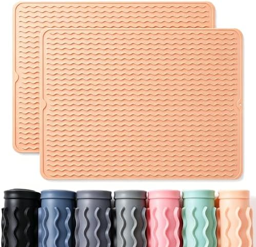 2 Pack Caketime Silicone Dish Drying Mat by CAKETIME