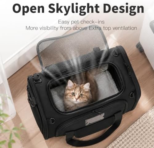 Rolling Pet Carrier with Wheels & Pull Bar, Foldable Cat Carrier - Image 4