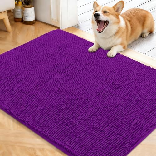 OLANLY Dog Door Mat for Muddy Paws 40x32, Super Absorbent Chenille Mud Mat by OLANLY