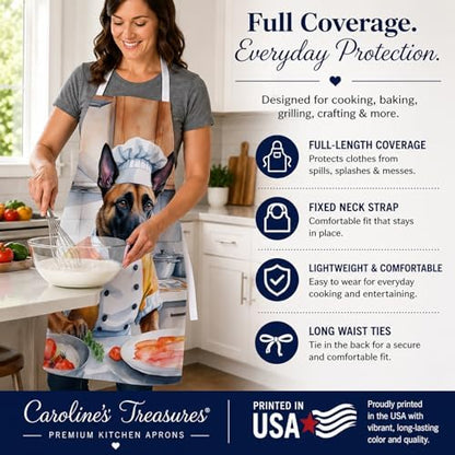 Caroline's Treasures Belgian Malinois The Chef Apron Cooking Kitchen Server - Image 4