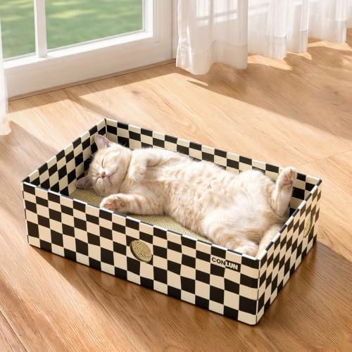 Conlun Cat Scratcher Box, Cardboard Pad, Bed - Image 2