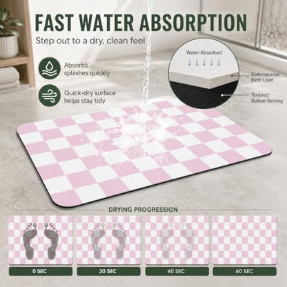 Natural Diatomaceous Earth Bath Mat, Ultra Thin Quick Dry Floor Rug - Image 4