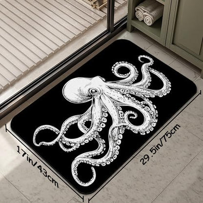Bathroom Rug 29.5"x17", Cute Octopus Bath Mat - Image 2