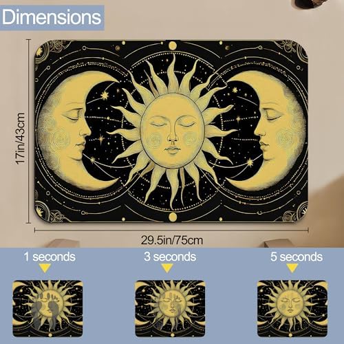 Bath Mats for Bathroom, Boho Sun Moon Bathroom Rugs, Celestial Diatomaceous - Image 2
