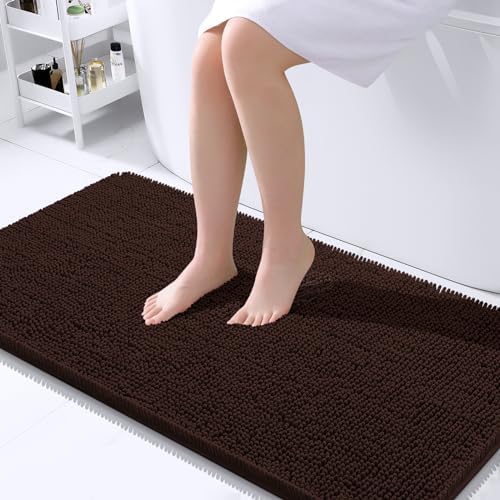 OLANLY Bathroom Runner Rugs 40x24, Extra Soft Absorbent Chenille Bath Rugs by OLANLY