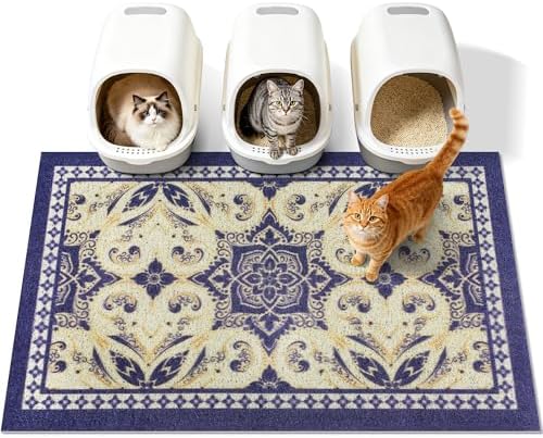 Cat Litter Mat, Waterproof & Non-Slip Backing, Litter Box Catcher, Soft on by Yigerlee