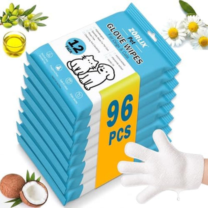 96Pcs Bulk Hypoallergenic Pet Glove Wipes by Unknown