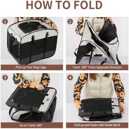 DONORO Dog Kennels and Crates for Medium Dogs, Portable Pop Up Indoor Pet Cage - Image 3