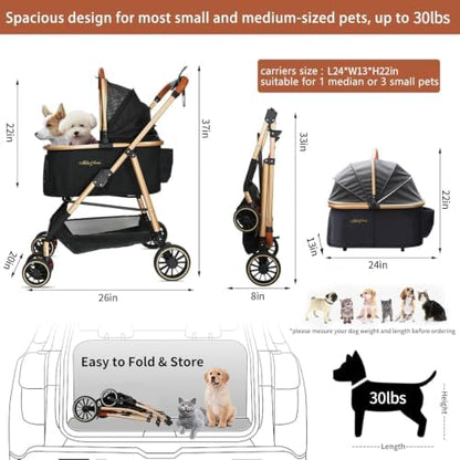 MILA&LOUIS Dog Stroller, Lightweight & Stylish Pet Stroller - Image 2