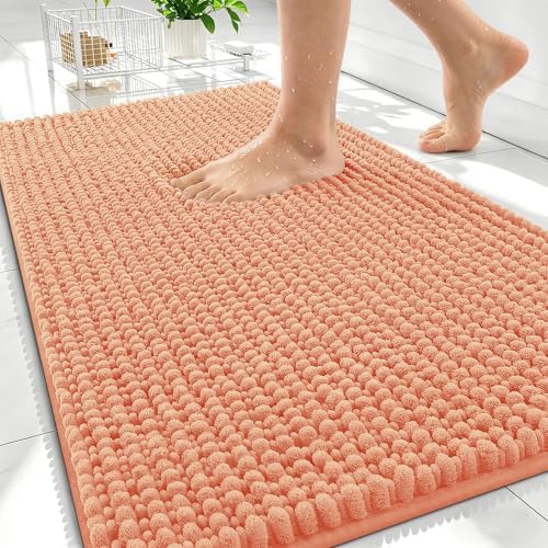OLANLY Thick Chenille Bathroom Rugs 30x20, Soft Absorbent Bath Mat by OLANLY