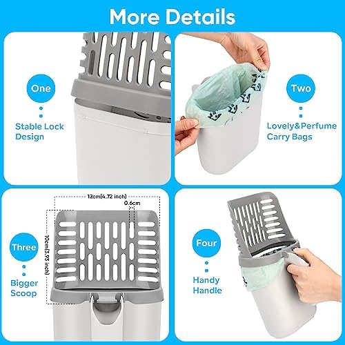 Cat Litter Scooper with Holder, Upgraded Cat Litter Shovel with 135 Bags - Image 5