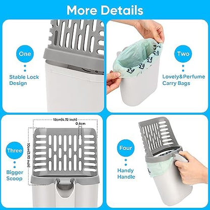 Cat Litter Scooper with Holder, Upgraded Cat Litter Shovel with 135 Bags - Image 5