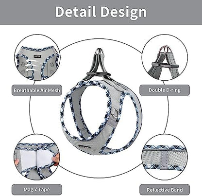 AMTOR Small Dog Harness with Leash Set, No Escape Easy Walk Puppy Harnesses - Image 3