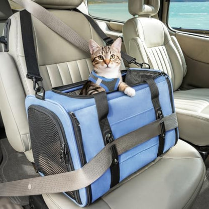 PETSFIT Cat Carrier Soft with Patented Safety Buckles, Safe by Petsfit
