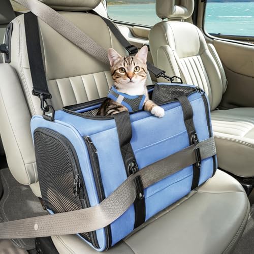 PETSFIT Cat Carrier Soft with Patented Safety Buckles, Safe by Petsfit