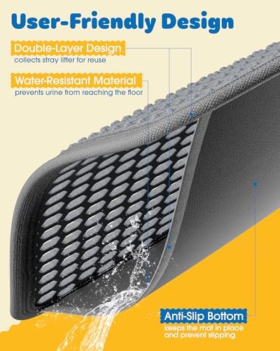 Powools Cat Litter Mat, 46 x 35 in, Waterproof - Image 5