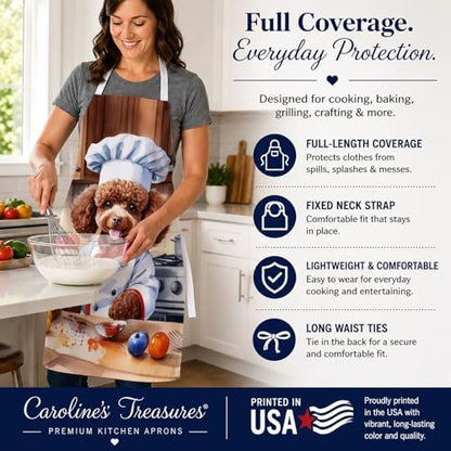 Caroline's Treasures Chocolate Poodle The Chef Apron Cooking Kitchen Server - Image 4