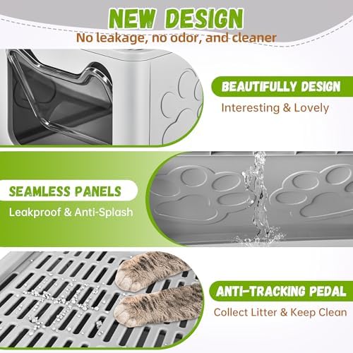 Covered Cat Litter Box, Extra Large Drawer Design - Image 5