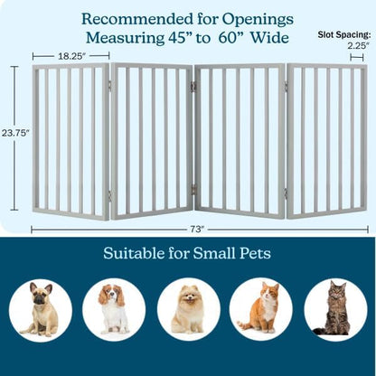 PETMAKER Pet Gate, 4 Panel Freestanding Dog Gate Indoor, 73” x 24” - Image 3