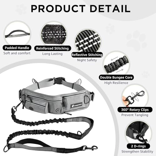 Hands Free Dog Leash with Waist Pack Bungee - Image 2
