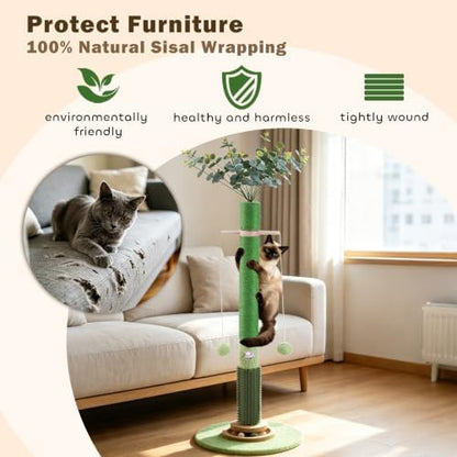 40'' Tall Cat Scratching Post, Cat Toys, Scratcher Tree - Image 4