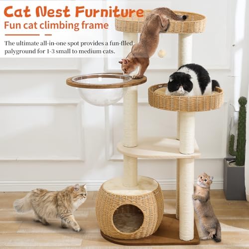Modern Cat Tree for Large Cats, Sturdy Design - Image 6