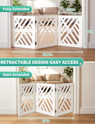 16" Short Dog Gate, Puppy Gate Indoor, Freestanding Small Dog Gate, 3 Panel - Image 2
