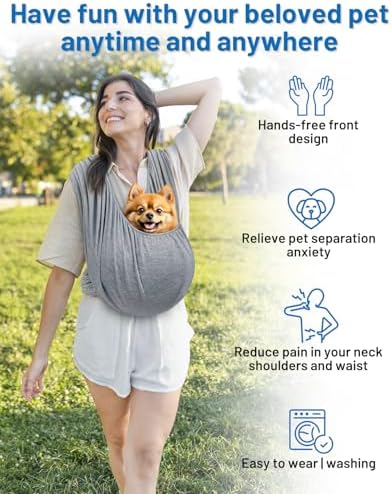 Dog Sling Carrier for Small Pet, Hands Free Front Backpack - Image 2