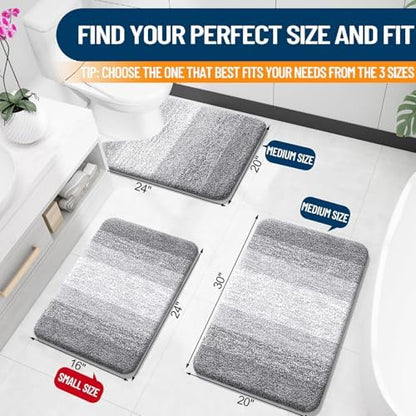 OLANLY Small Bathroom Rugs 24x16, Extra Soft Absorbent Microfiber Bath Rugs - Image 2