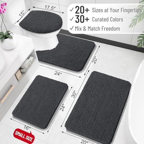 OLANLY Small Bathroom Rugs 30x18, Extra Soft Absorbent Chenille Bath Rugs - Image 2