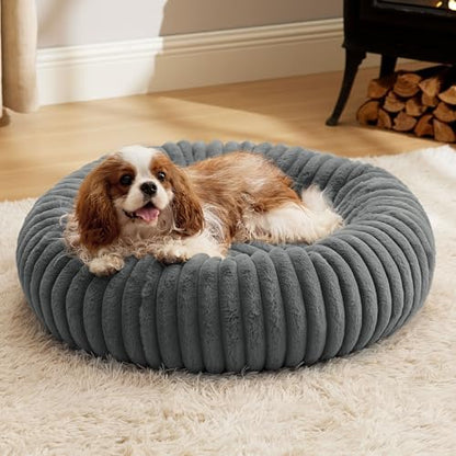 Bedsure ComfyFleece® Donut Dog Bed Medium Size Dog by BEDSURE